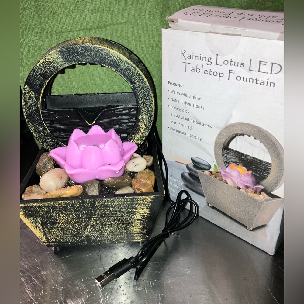 Raining Lotus LED Tabletop Fountain - Picture 7 of 13